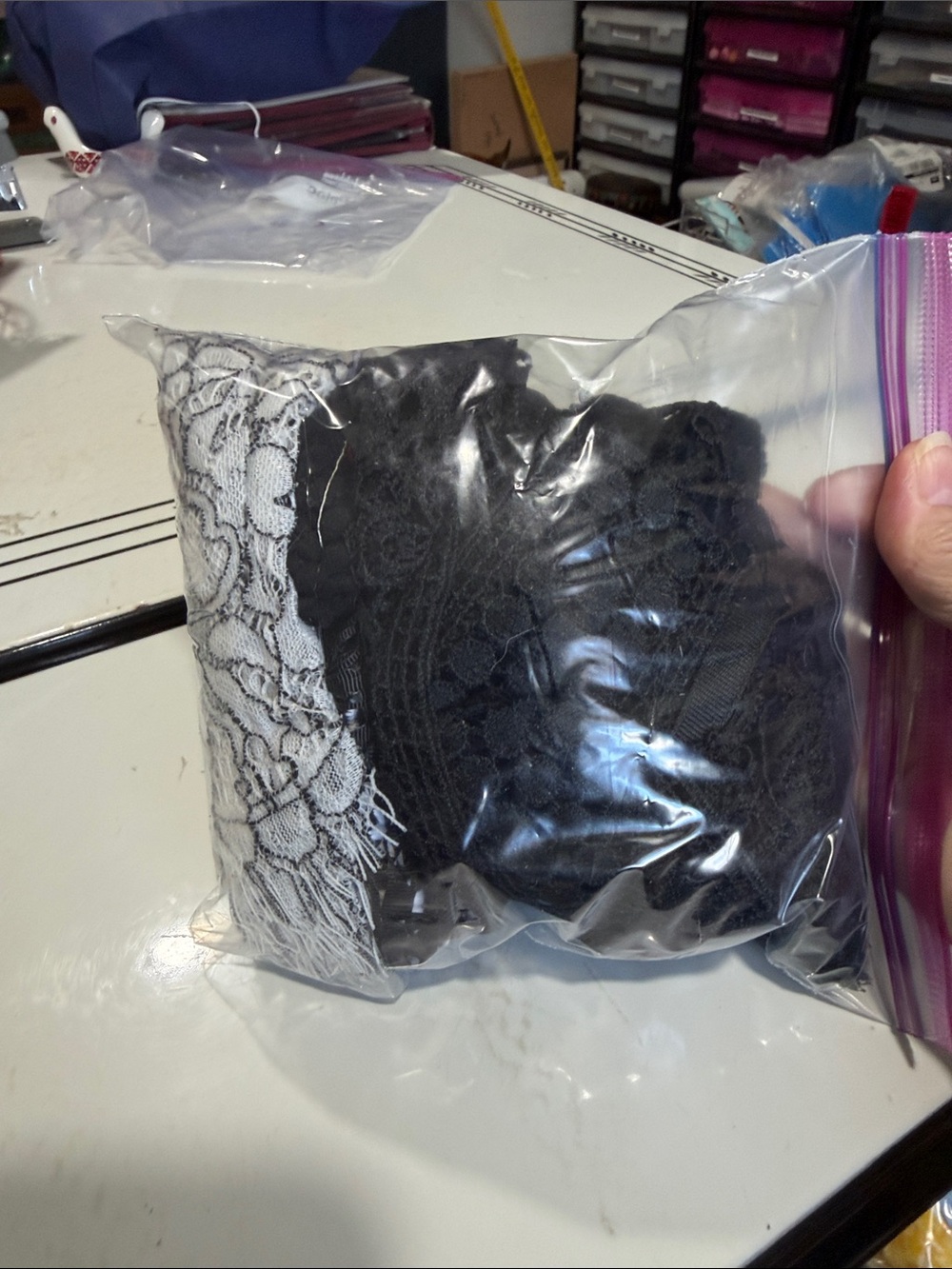 Lot of 18 yards of Ribbon and Trims in Black